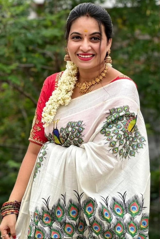 Premium Golden Tissue Saree