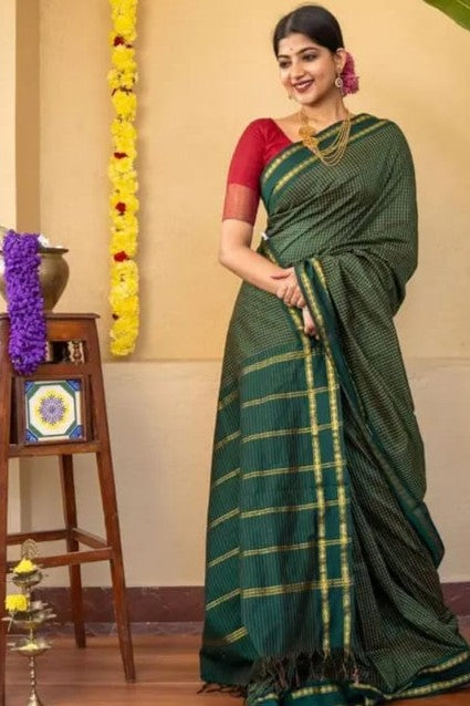 Premium Arani Checked Cotton Sarees