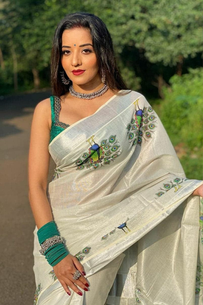 Premium Golden Tissue Saree