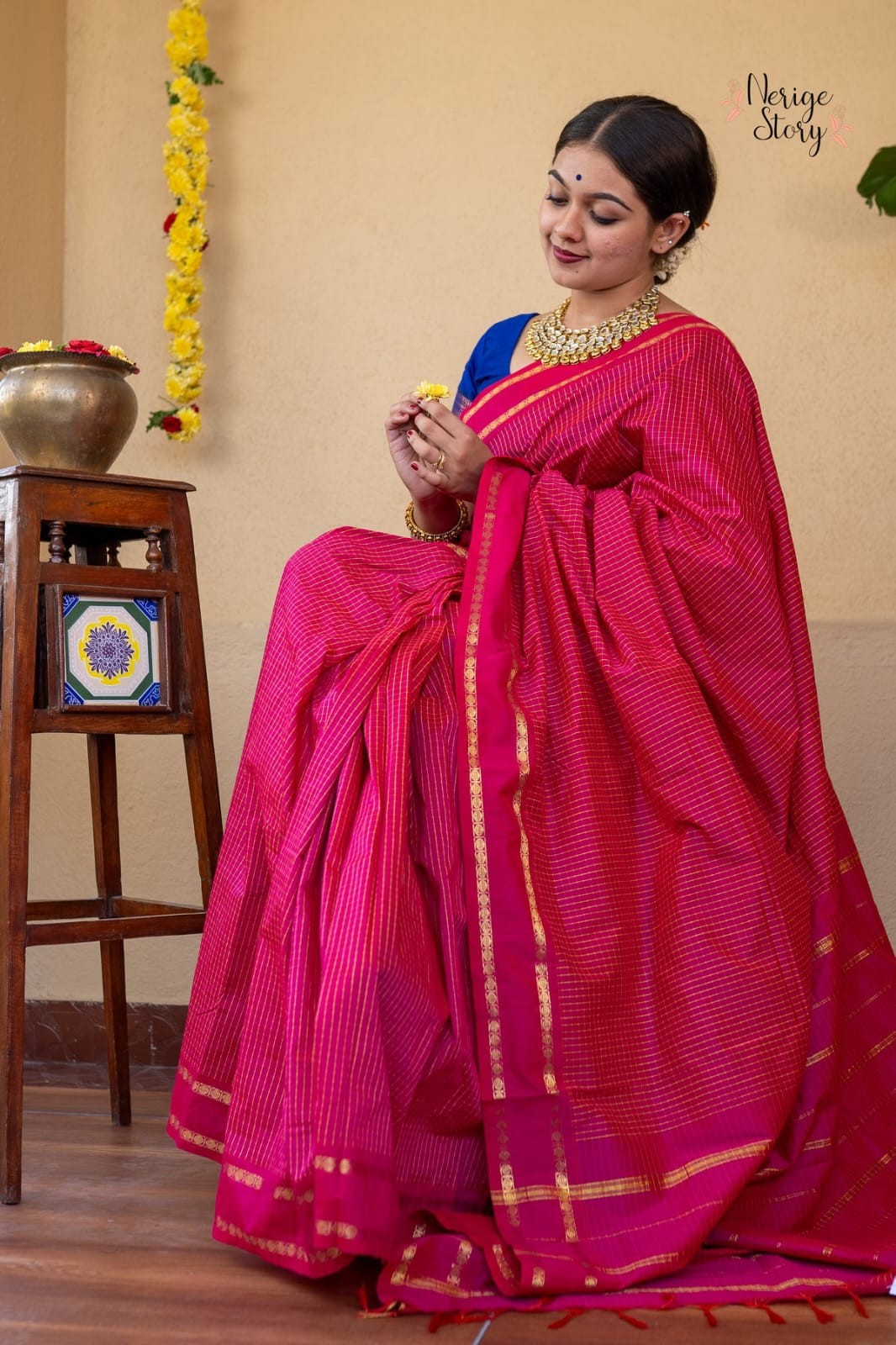 Premium Arani Checked Cotton Sarees