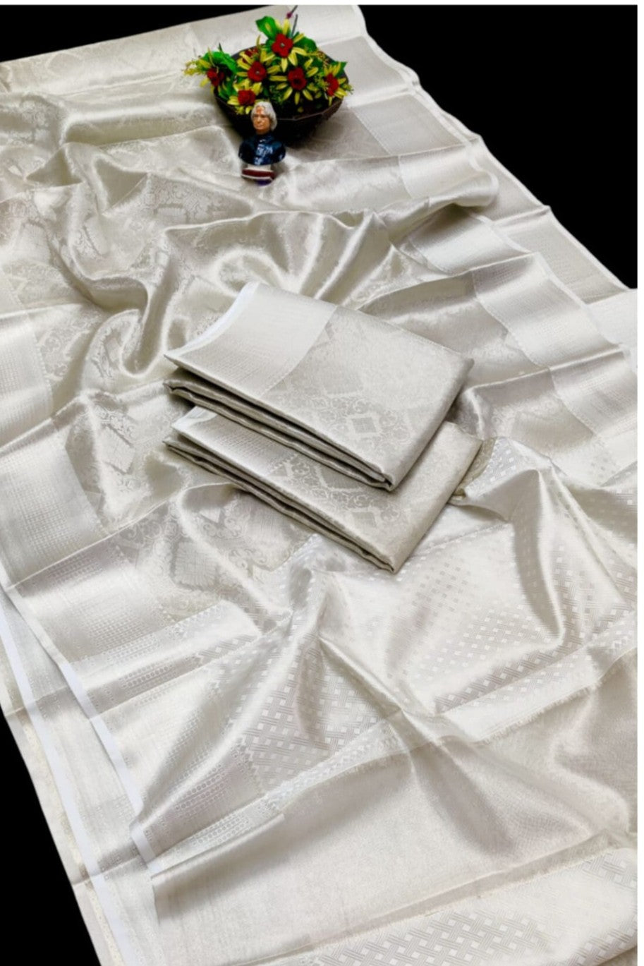 Banarasi Soft Tissue Silk Sarees Silver