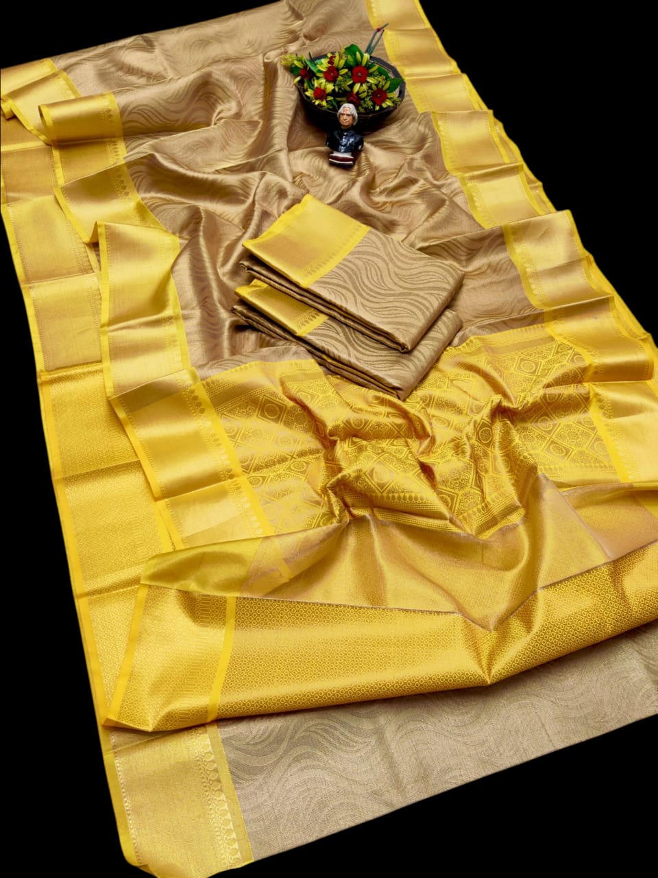Banarasi Soft Tissue Silk Sarees Gold