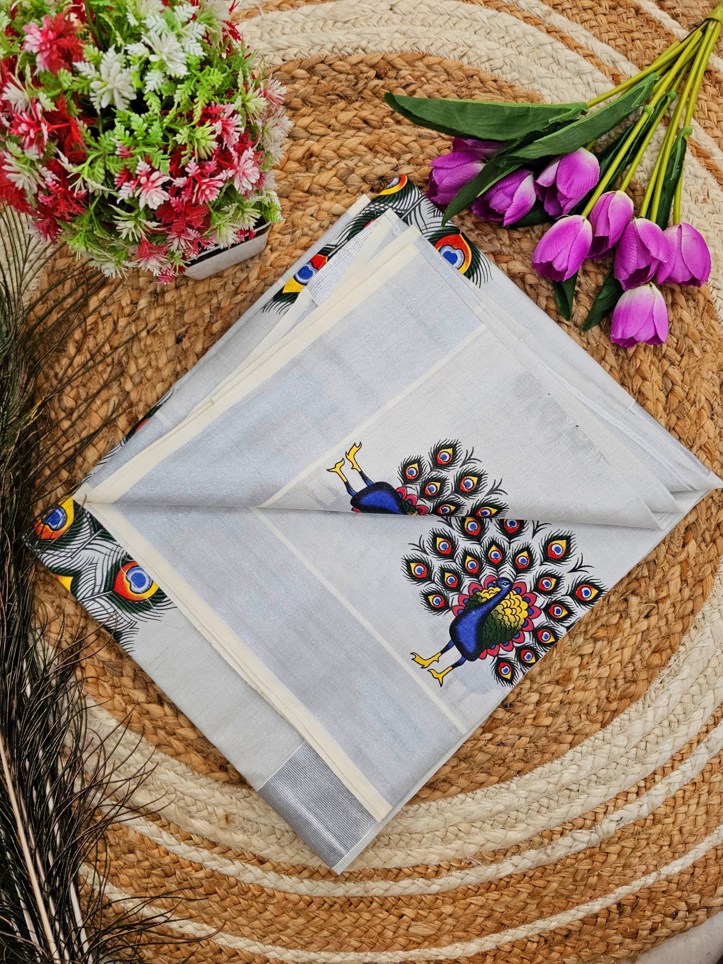 Premium Golden Tissue Saree