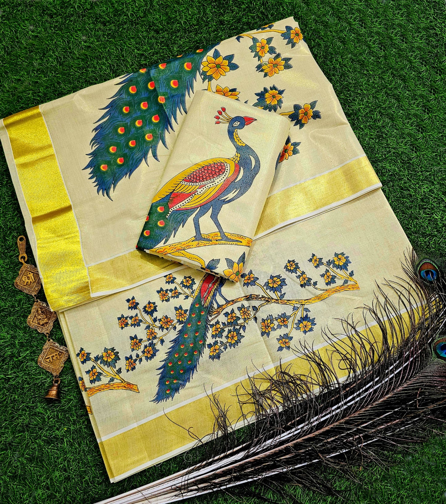 Premium Golden Tissue Saree
