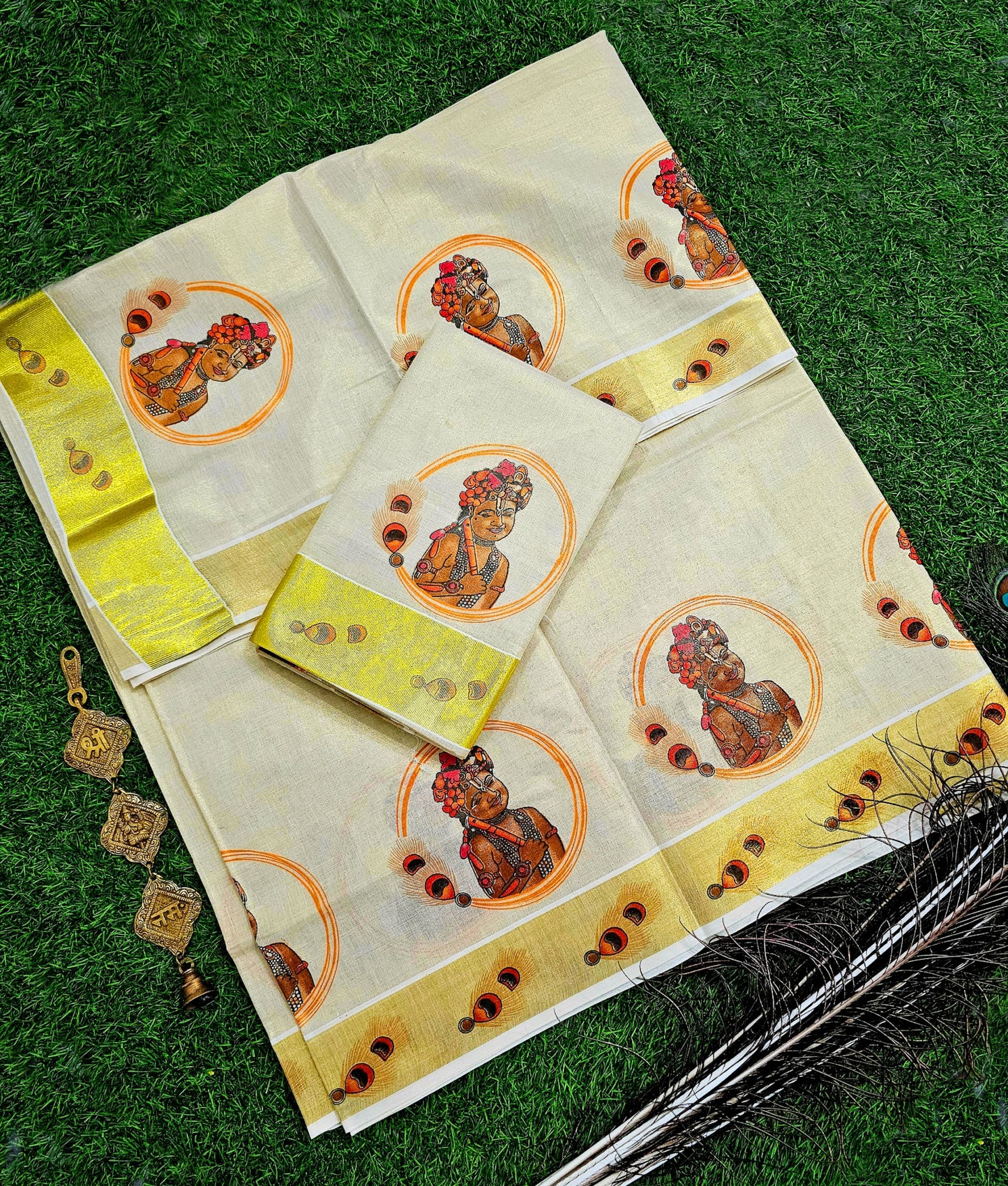 Premium Golden Tissue Saree