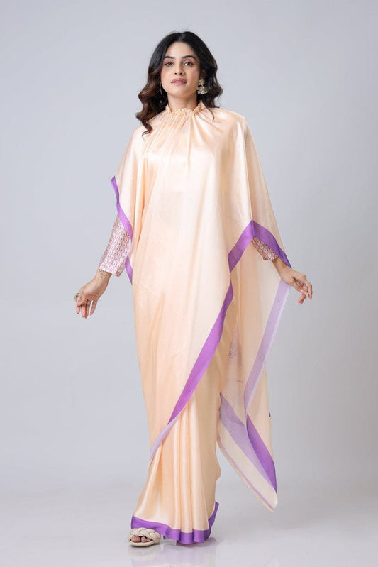Free Hand Stylish Satin Georgette Saree