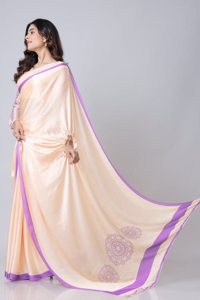 Free Hand Stylish Satin Georgette Saree