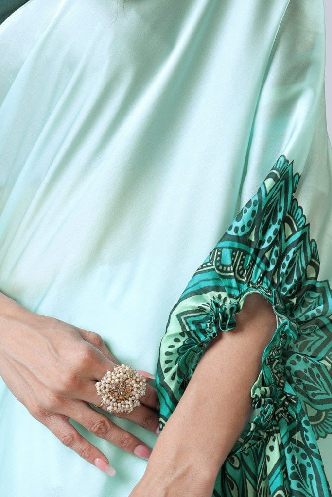 Free Hand Stylish Satin Georgette Saree