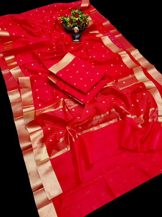 Banarasi Soft Tissue Silk Sarees Red