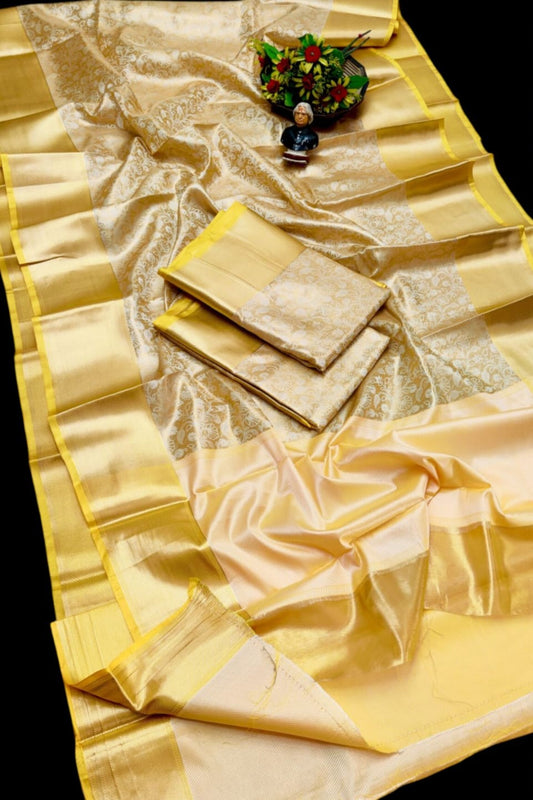 Banarasi Soft Tissue Silk Sarees Gold